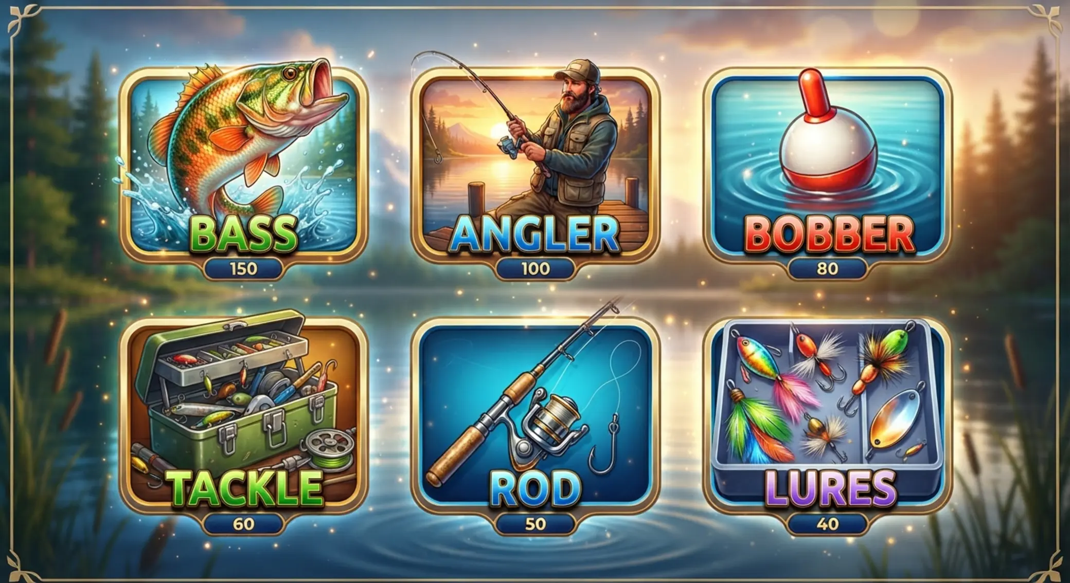 Symbole Big Bass Bonanza 1000: ryby, rybak i spławik