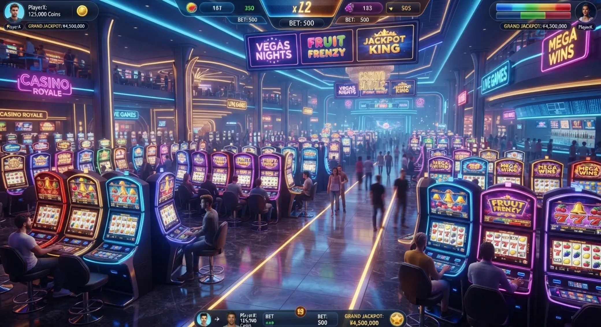 Lobby kasyna online z wieloma kolorowymi automatami