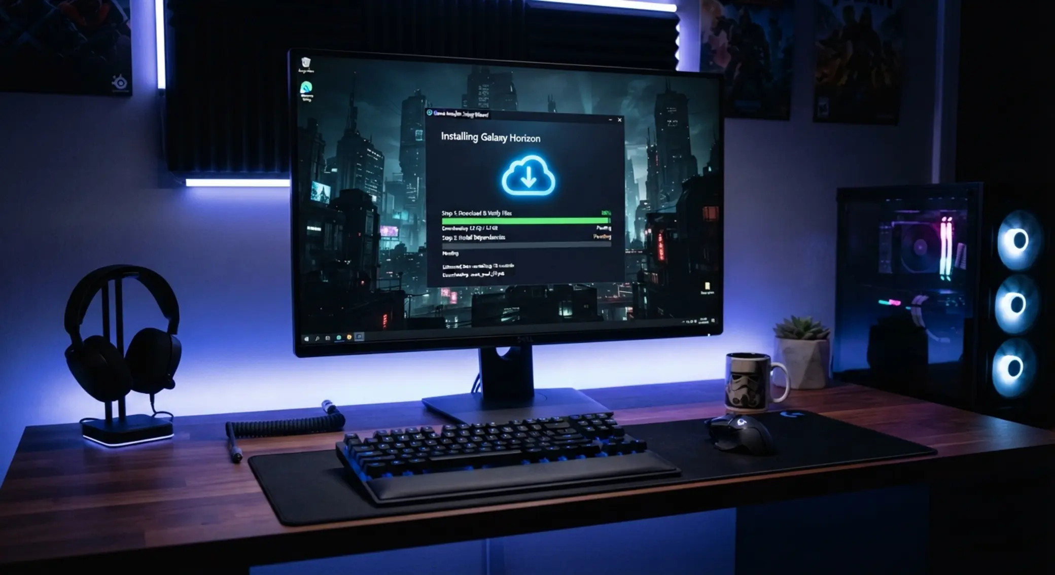 Instalacja kasyna online na komputerze Ekran komputera z instalacją kasyna online krok po kroku