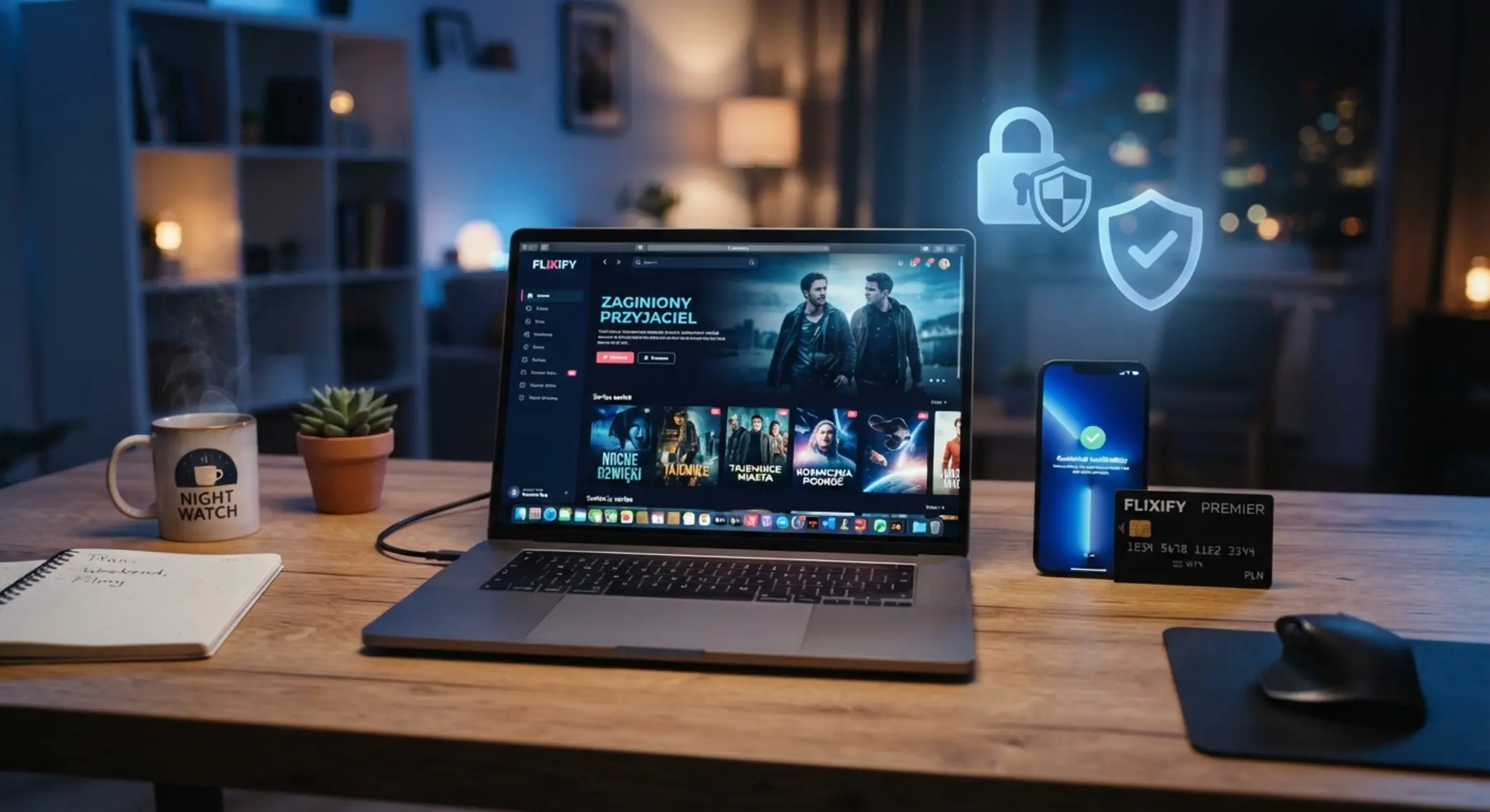 Bezpieczne płatności online na laptopie i smartfonie
